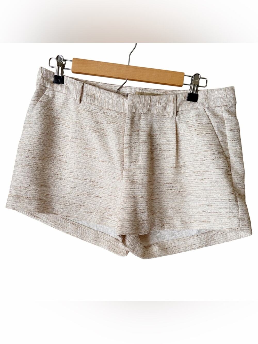 Banana Republic Factory | Jacquard Textured Dress Shorts Ivory Gold Size 6